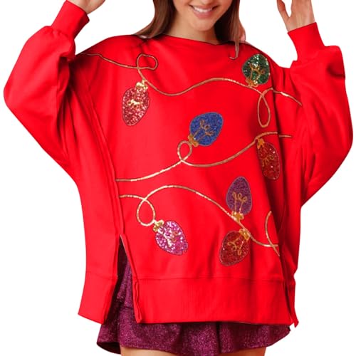 Sweat-Shirt de Noël Scintillant et Confortable pour les Fêtes en Famille