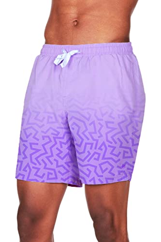 Tipsy Elves Purple Men's Funky Freestyle Color Changing Swim Trunks Size Large