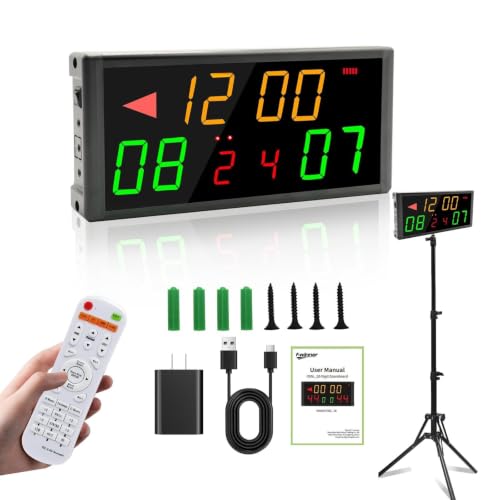 Digital Scoreboard with Tripod/Shot Clock, LED Scorekeeper for Outdooruse