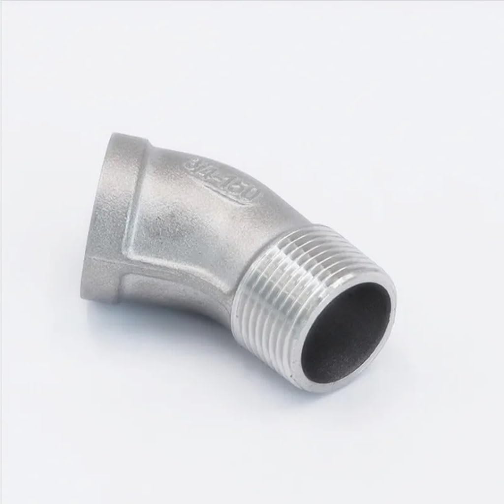 accesorios de conexión de tubería, 1/4 "3/8" 1/2 "3/4" 1 "1-1/4" 1-1/2 "2" BSP hembra a macho conector acodado de 45 grados acoplador conector de tubería de acero inoxidable 304,(0.75 Inch)