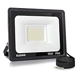 【Iluminación de Ahorro de Energía Súper Brillante】:Foco led exterior las perlas LED de alta calidad proporcionan una gran luz brillante, sin sombras, antirreflejos y el ángulo del haz puede alcanzar hasta 120 °