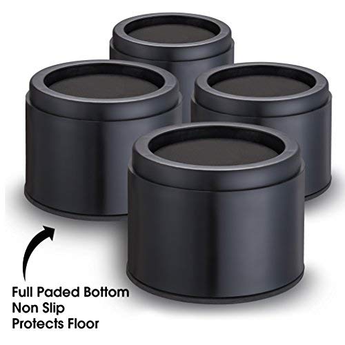 Iprimio Bed Risers - Round, 3 Inch Lift, Heavy Duty, 4 Pack, Up To 10000Lbs - Bed Raising Blocks, Furniture Risers - Safe, Sturdy Bed Lifts For College Dorm Rooms, Couches, Tables, Desk Riser #TOP6