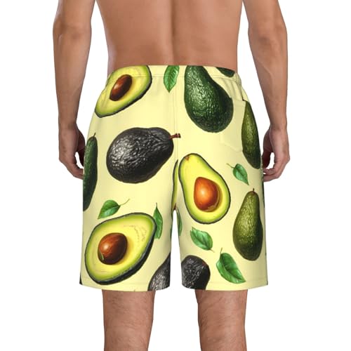 Many Avocado Images Print Stylish Men Beach Shorts Lightweight Cozy Swim Trunks Summer Casual Outings Holiday3