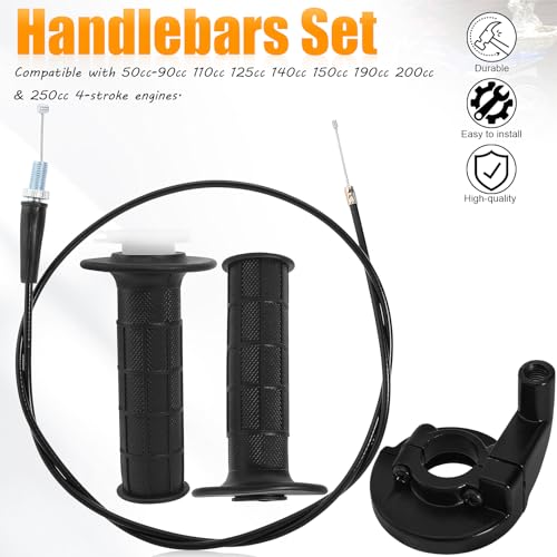 QAZAKY Twist Throttle Accelerator Handle Grip Cable Set for Mini Baja Mb165 Mb200 5.5HP 6.5HP 196cc 200cc Doodlebug Bike 7/8inch 22mm Handlebar Pit Dirt Mini Pocket Bike ATV Quad Scooter Motorcycle by QAZAKY - Image 4