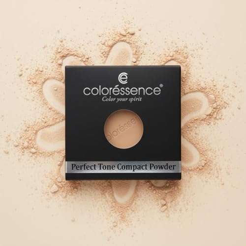 Image of Coloressence Perfect Tone Compact Powder With Free Applicator Puff | Matte Makeup Setting Powder| Oil Control Face Powder | Lightweight | Buildable | Suitable For All Skin Types | Beige, 10 Gram