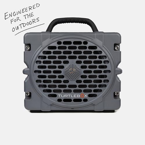 Image of Turtlebox Grande: Loud! Outdoor Portable Bluetooth 5.4 Speaker: Rugged, Waterproof, Ultra-Portable (Plays to 126db, Deep Bass, Shockproof), Unlimited Pairing for Full Stereo Experience, Gray