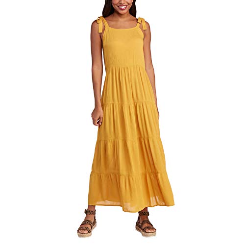 Mud Pie Women s Mimi Tiered Maxi, Yellow, Large