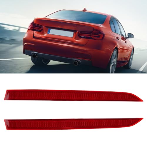 Image of Jaronx for BMW Rear Bumper Reflector for 3'F30 Sedan /F31 Touring M Sport | 2013-2018 for BMW 63147847165 63147847166 Left /Right Rear Bumper Red Marker Tail Reflector Light Replacement