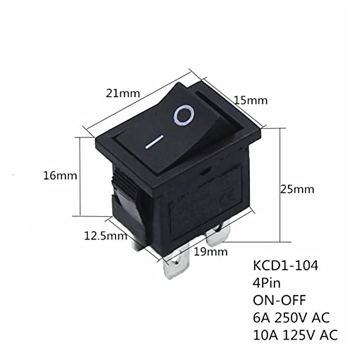 Para coches y barcos el interruptor basculante KCD1 con 4 pines y LED 3