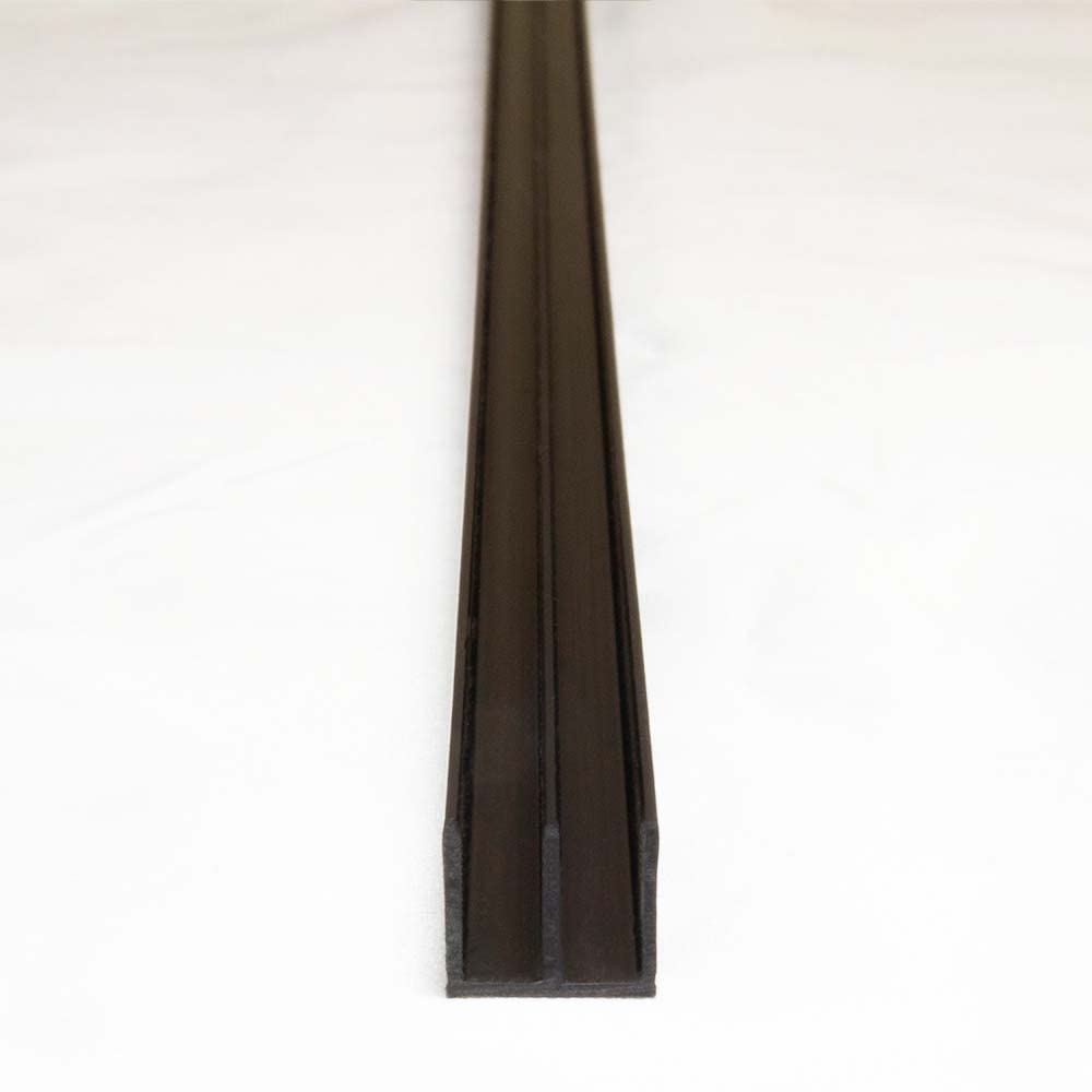 Terra Exotica Glasführungsprofil schwarz 4 mm - 150 cm Oben - Glasführungsprofil für Terrarium Schiebetüren – Kunststoff Führungsschiene für 4 mm Glas