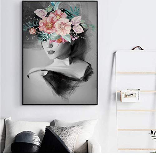Illustration Créative Beauté Fleur Toile Art Moderne Premium 50x70cm