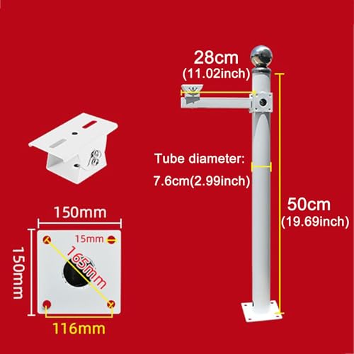 Support de caméra de sécurité extérieur et d'antenne réglable résistant aux intempéries - 2