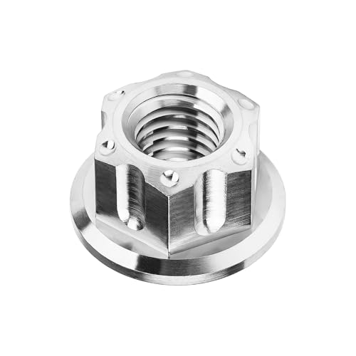 Image of Titanium M6 M8 M10 M12 M14 M16 Flange Bolt Nut Bicycle Motorcycle Rear Axle Car Modification Accessories Pack of 6 (M8 Pitch 1.25mm, Normal Titanium)