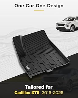 3W XT5 Tapis de sol pour accessoires XT5 2016 à 2024 – Revêtement de sol en TPE toutes saisons pour XT5 1ère et 2e rangée de 2016 à 2024, noir