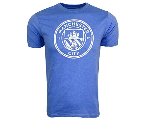 Icon Sports Compatible to Manchester City Short Sleeve T-Shirt for Mens (XL) Blue