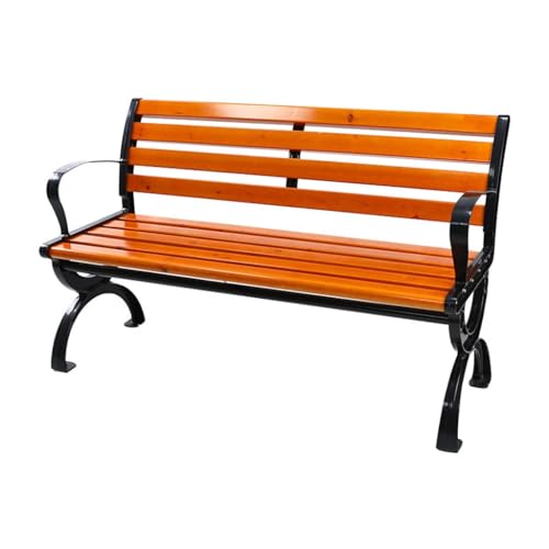 Panchine da esterno in metallo con schienali, semplici sedili per il tempo libero per giardini, cortili e par, e slish pelliccia all'aperto per relax