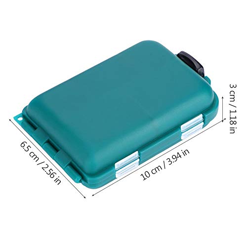Fishing Lure Box Portable Abs + Pp 10 Slots Double Layer Tackle Case Bait Holder Hooks Storage Green #TOP1