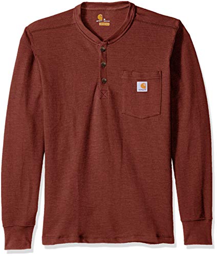 Carhartt Men's Tilden Long Sleeve Henley (Regular and Big & Tall Sizes), Henna, Large