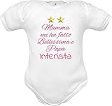 Rompertje voor pasgeborenen, leuke set Inter Mama hat mich schön und Papa Interista, Babybody met korte mouwen, Interista, 3-6 Maanden