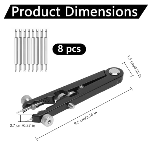 XRVRILE Outil de montre pour bracelet, outil de barre à ressort en forme de V avec 8 pointes solides, pince à ressort pour bracelet de montre, outil de barre à ressort pour changement et réparation de – vue 3