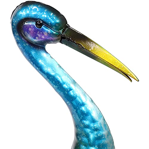 Sunnydaze 29-Inch Metal Crane Garden Statue - Includes 2 Garden Stakes - Powder-Coated Paint Finish #TOP7