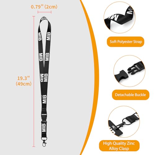 2 Pack Man in Black ID Badge Holder with Lanyard, Novelty MIB Name Tag with Lanyard Prop Costume, Decorative Cosplay Spy Secret Agent ID Card Holder Halloween Party Supplies (2) by XIANGXING - Used condition - Image 2