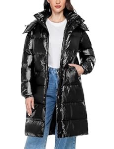 Tuopuda Doudoune Femme Manteau Longue d'hiver Imperméable Hiver Chaud Veste Matelassee Parka à Capuche Manteau Outercoat avec Poches(Noir,XXL)