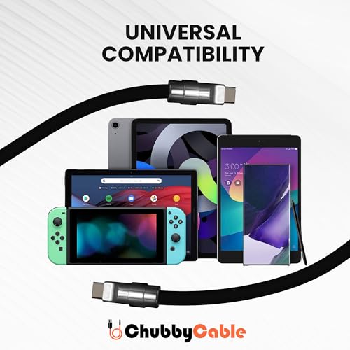Image of chubbycable Black Chubby - Special Black Samurai Edition Silicone USB C Cable Durable 240W Fast Charging Cable Phones Tablets Power Bank Charger Cord, Type C to Type C, 0.32FT