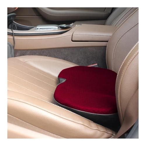 AD-BCrbgen Car Seat Cushion Memory Foam Ergonomic Support Driving Comfort Adult Booster Seat Cushion Elevated Support Lumbar Design Office Chair Car Accessories for Short Adults(Red)