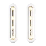 [Upgraded Generation]Ilyever Set of 2 Touch-Activated Stick-on Super Bright 4-Led Battery-0perated Touch Tap Light for Attic Basement Garage Cellar Path Stairs(Warm Light)