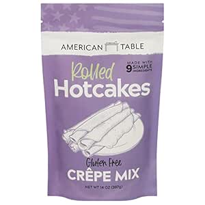 Gluten Free Rolled Hotcakes Crepe Mix by American Table, 14 oz, Makes 24 Crepes