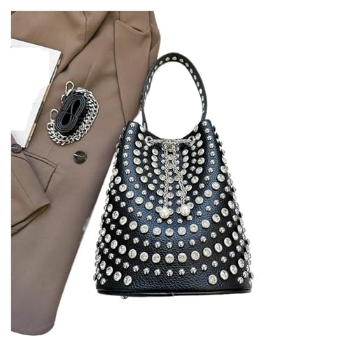 YXADGML Borsa Borchie Borsa a secchiello di lusso con rivetti,