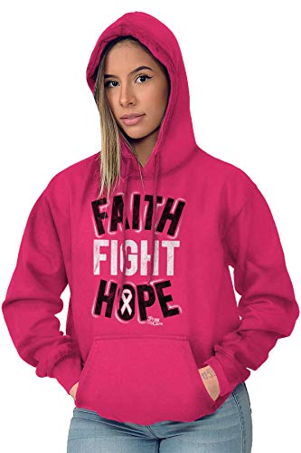 Classic Teaze Faith Fight Hope Breast Cancer Aware Hoodie Sweatshirt Women Heliconia #TOP4