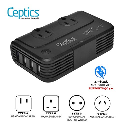 230 W Voltage Converter by Ceptics, Convert 220 V to 110V for Devices