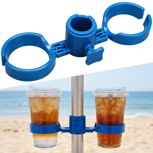 Porte-gobelet de parasol de plage bleu amovible pour sécuriser vos boissons de piscine