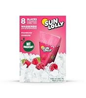 Sun Lolly Wassereis Himbeere 8 Stk | Mit Fruchtsaft | Zum Selbsteinfrieren | Ohne künstliche Aromen | Frei von Süßungsmittel | Laktosefrei | Glutenfrei | 8 x 60ml