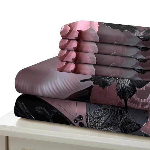 Housse de couette crâne rose zippée anti-acarien pour literie ado douce - 7