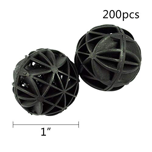 Saim Black Aquarium Fish Tank Filter Bio-Balls Filtration Media 200 Pcs(Approx.) 1Inch Dia. #TOP2