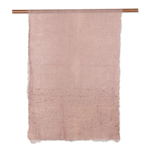 NOVICA Linen shawl, 'Purple Sparks'