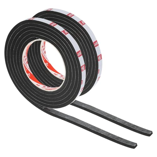 Image of PATIKIL 3 /8 inch W x 1 /5 inch T x 6.6Ft Double Sided Foam Tape, 2Rolls EVA Multipurpose Self Adhesive Weather Sponge Stripping for Home Decorations, Card Scrapbooking DIY Craft Project, Black