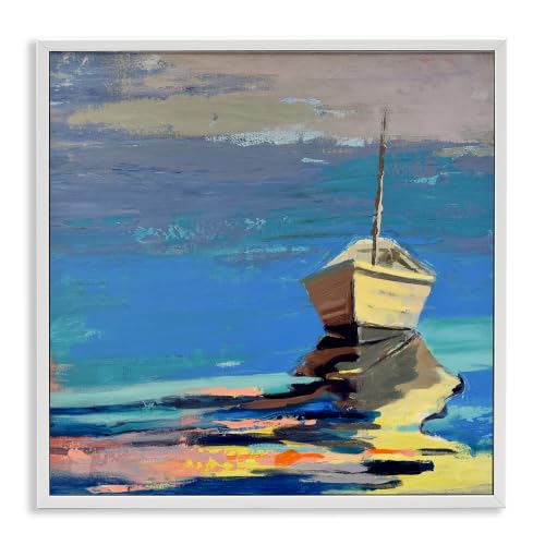 'Cozy Fishing Boat Impressionist Sunset'| Framed Giclee Art