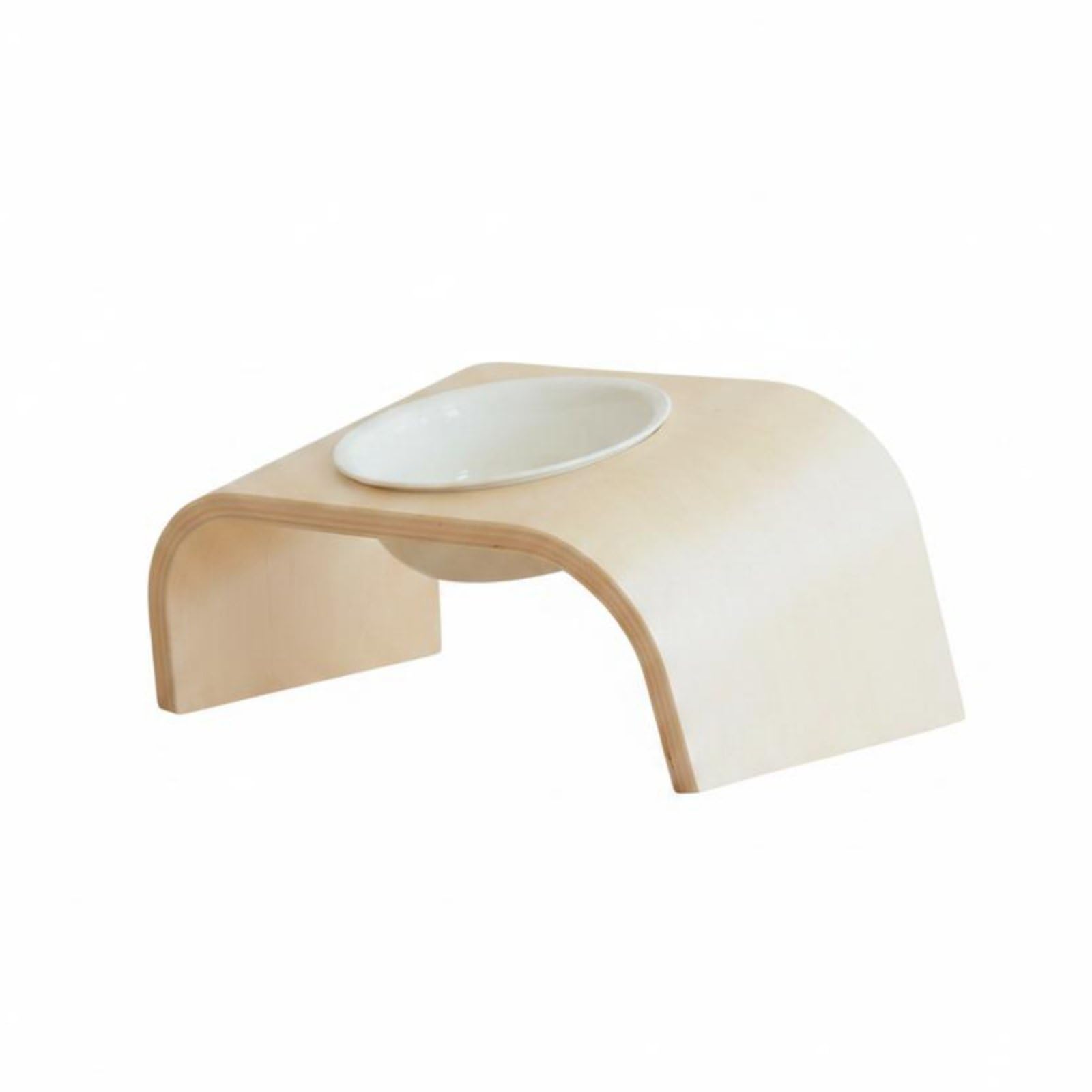 rockible Ciotole Ceramica Supporto bambù Antiscivolo Ciotola Gatto Rialzata Inclinazione 15° Mangiatoia Rialzata in Legno per Gatti, Casa, Style to 4