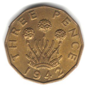 Juego De Monedas Antiguas De Tres Peniques De Latón Inglés