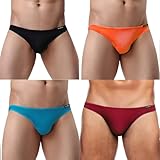 Avidlove Underwear Men's 4 Pack Classic Low Rise Stretchy Hip Briefs Bikini