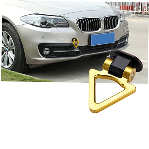 CIYODO Decorative Hooks Modified Self-Adhesive Car Auto Motor Front Hook Bumper Plastic Ring Towing for Vehicle Racing Accessory Golden Trailer Triangle Decorative Car Hooks - Thumbnail 3