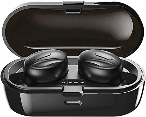 Xawy Headphones, 5.0 Wireless Earphones in Ear Stereo Sound Microphone Mini Earbuds with and Portable Charging Case for iOS Android PC XA-5