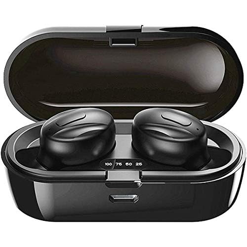 Xawy Bluetooth Headphones, Bluetooth 5.0 Wireless Earphones in Ear Stereo Sound Microphone Mini Wireless Earbuds with Headphones and Portable Charging Case for iOS Android PC XA-8