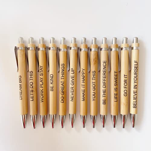 Stylo à bille en bambou Jxueych rétractable anti-bavure 1mm pour une écriture propre