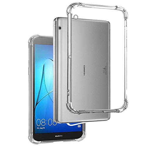 REY - Funda Anti-Shock Gel Transparente para Tablet Huawei MEDIAPAD T3 10 9.6', Ultra Fina 0,33mm, Esquinas Reforzadas, Silicona TPU de Alta Resistencia y Flexibilidad