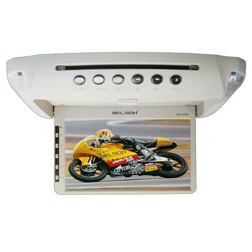 Belson BSV-0890 Reproductor DVD con Monitor TFT LCD 8.5 Pulgadas para Techo de Automóvil, Control Remoto, Múltiples Idiomas, Compatible con PAL y NTSC